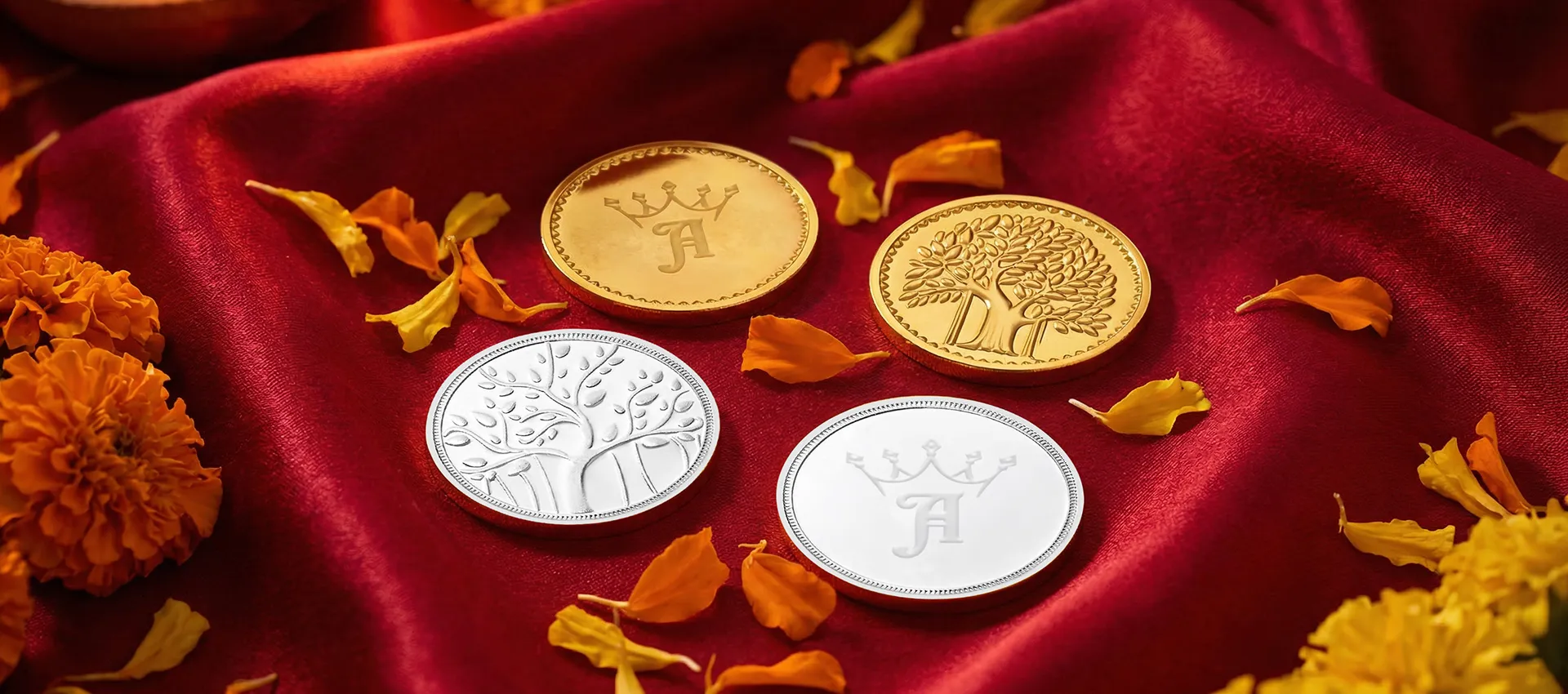 Pure silver articles and gold coins